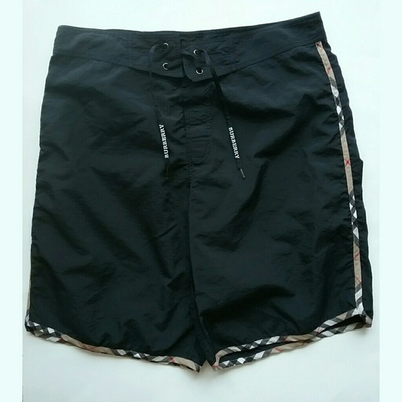 black burberry swim trunks